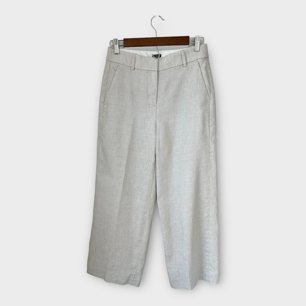 J.Crew Sydney Pants in Stretch‎ Linen Blend in Flax Ivory, size 0